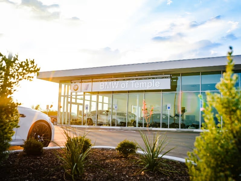 Exterior view of a BMW dealership building
